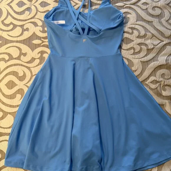 Fabletics Boost Performance Dress - Malibu Blue Neon - Size Small - Built In Bra - Picture 9 of 10